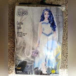 Spirit Corpse Bride Kids Costume with Blue and White Dress